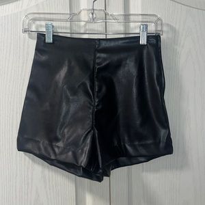 NWT H&M divided black pleather shorts